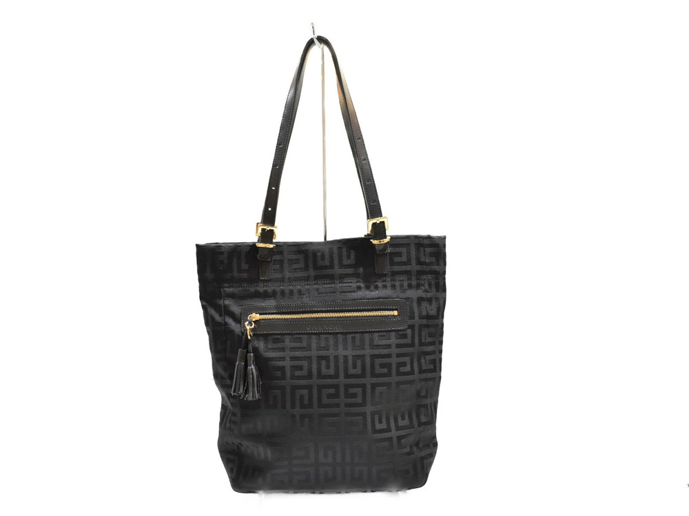 Givenchy Shoulder Black Fringe Leather Tote Bag Black - Picture 2 of 9